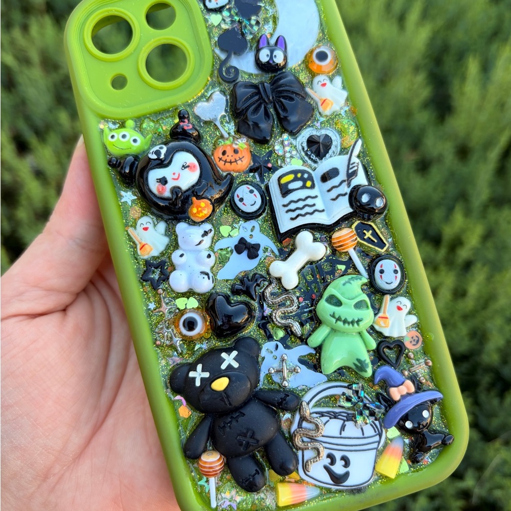 Green Halloween-Themed iPhone 13 Case